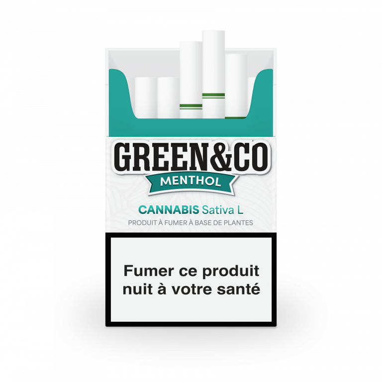 Paquet Cigarettes CBD Green&Co Menthol Sans Nicotine