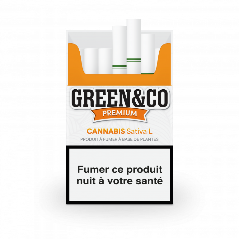 Paquet Cigarettes CBD Green&Co Premium Sans Nicotine