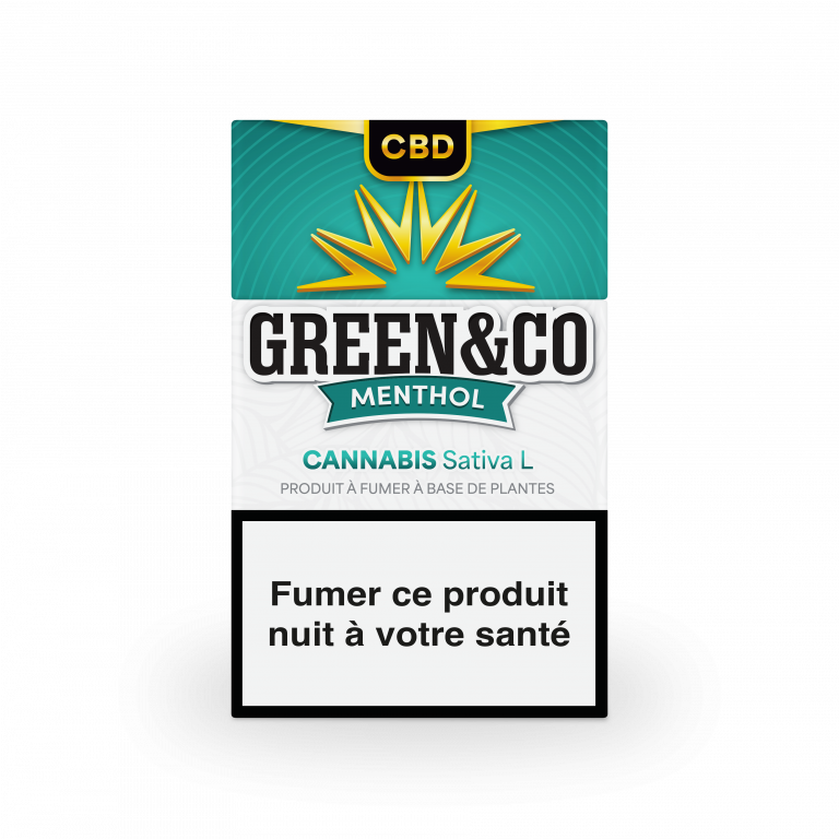 Paquet Cigarettes CBD Green&Co Menthol Sans Nicotine