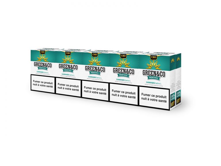 Cartouche Cigarettes CBD Green&Co Menthol Sans Nicotine – 10 paquets