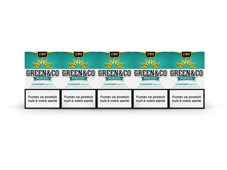 Cartouche Cigarettes CBD Green&Co Menthol Sans Nicotine – 10 paquets